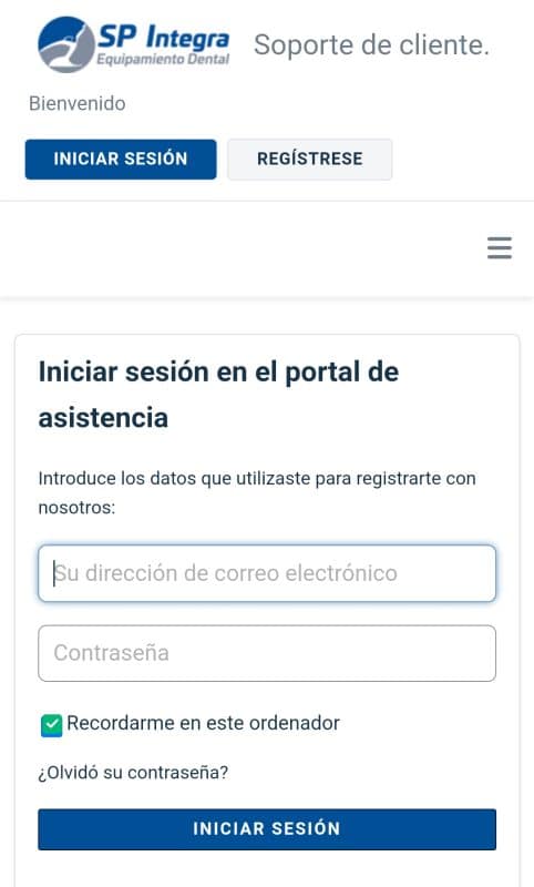 Portal Asistencia Técnica — SP Integra Equipamiento Dental Canarias