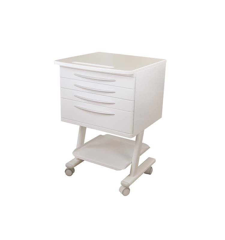 Zilfor - Carrito Móvil 4 Cajones Blanco, Encimera Laminada Mod. RC4K