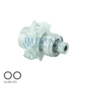 Rotor completo con cartucho compatible para turbina Sirona T1 Control con rebaje y TC3 Control, referencia RM-2236