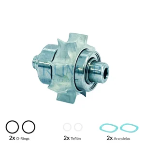 Rotor completo con cartucho compatible para turbina Sirona T2 Control (nº de serie superior a 802.001), referencia RM-2249