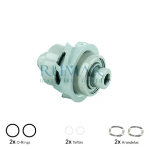 Rotor completo con cartucho compatible para turbina Sirona T2 / T3 Mini (entre 602.001 y 702.000), referencia RM-2263