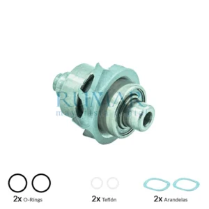 Rotor completo con cartucho compatible para turbina Sirona T2 / T3 Mini (entre 702.001 y 802.000), referencia RM-2265