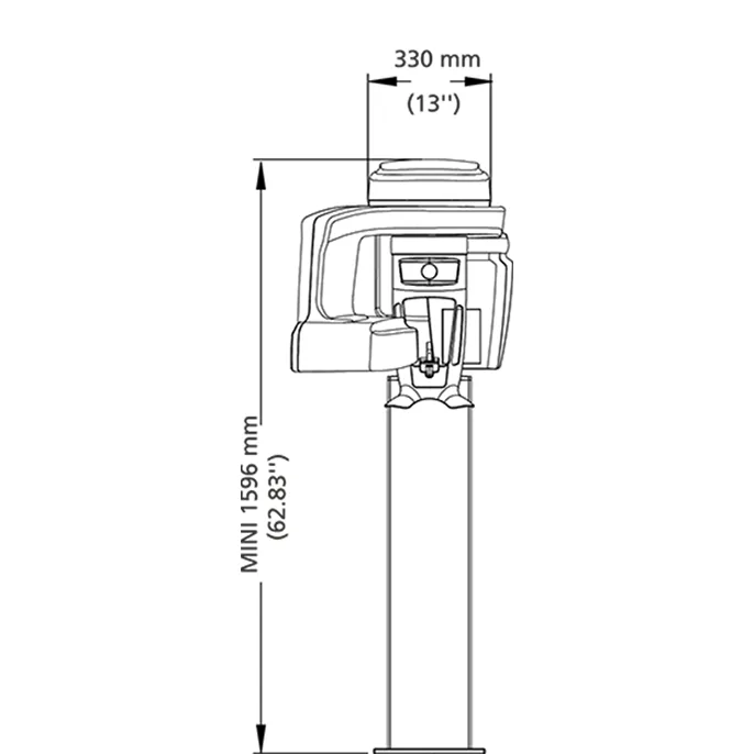 Dimensiones del CS 8200 3D sin cefalométrico