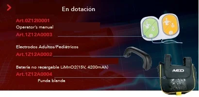 Accesorios del DEA Tecnoheart Plus
