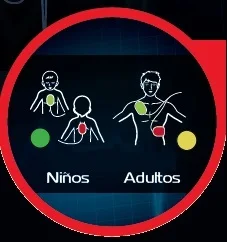 Selector de modo adulto y niño del desfibrilador Tecnoheart Plus