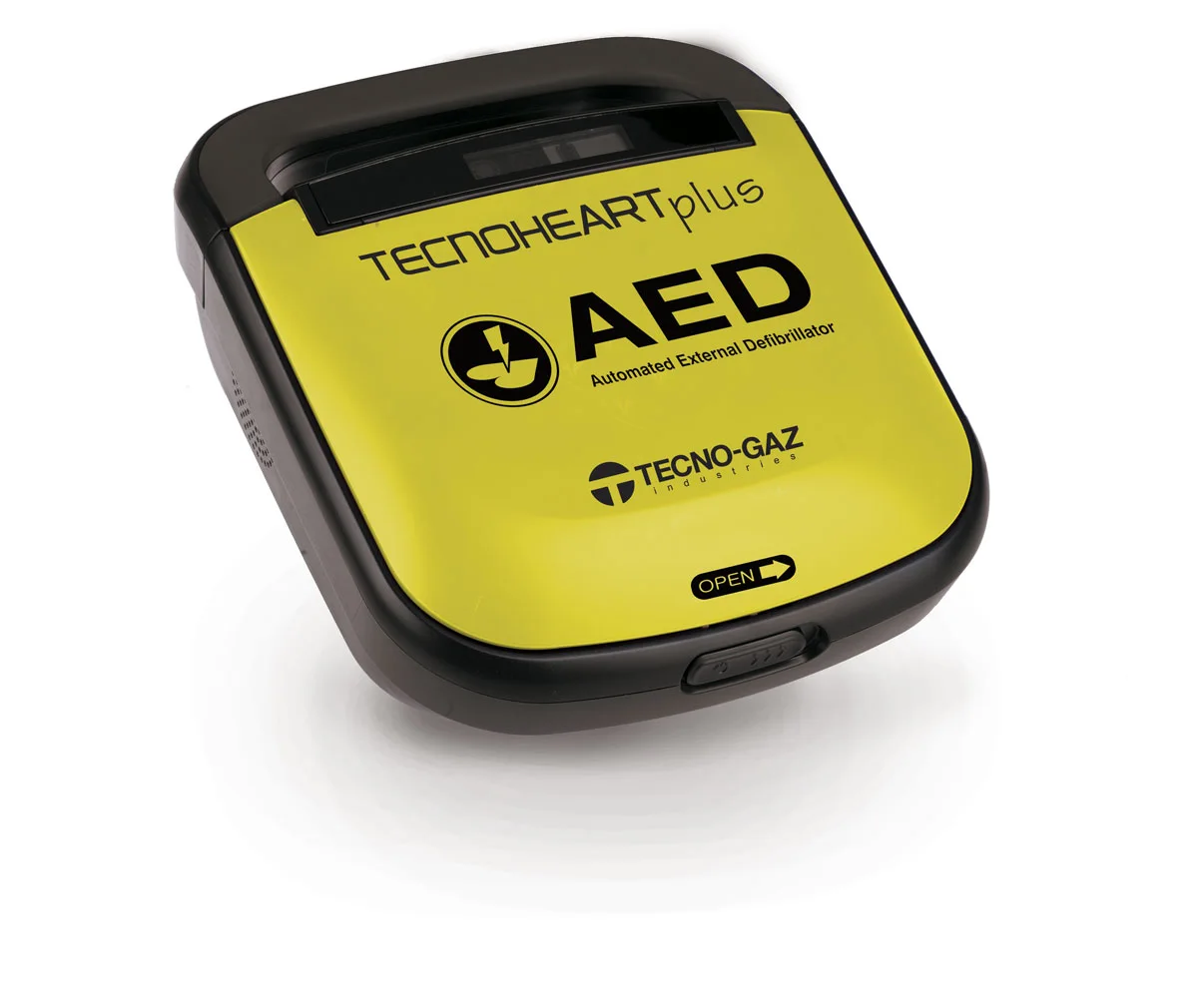 Desfibrilador DEA Tecnogaz Tecnoheart Plus con la tapa cerrada