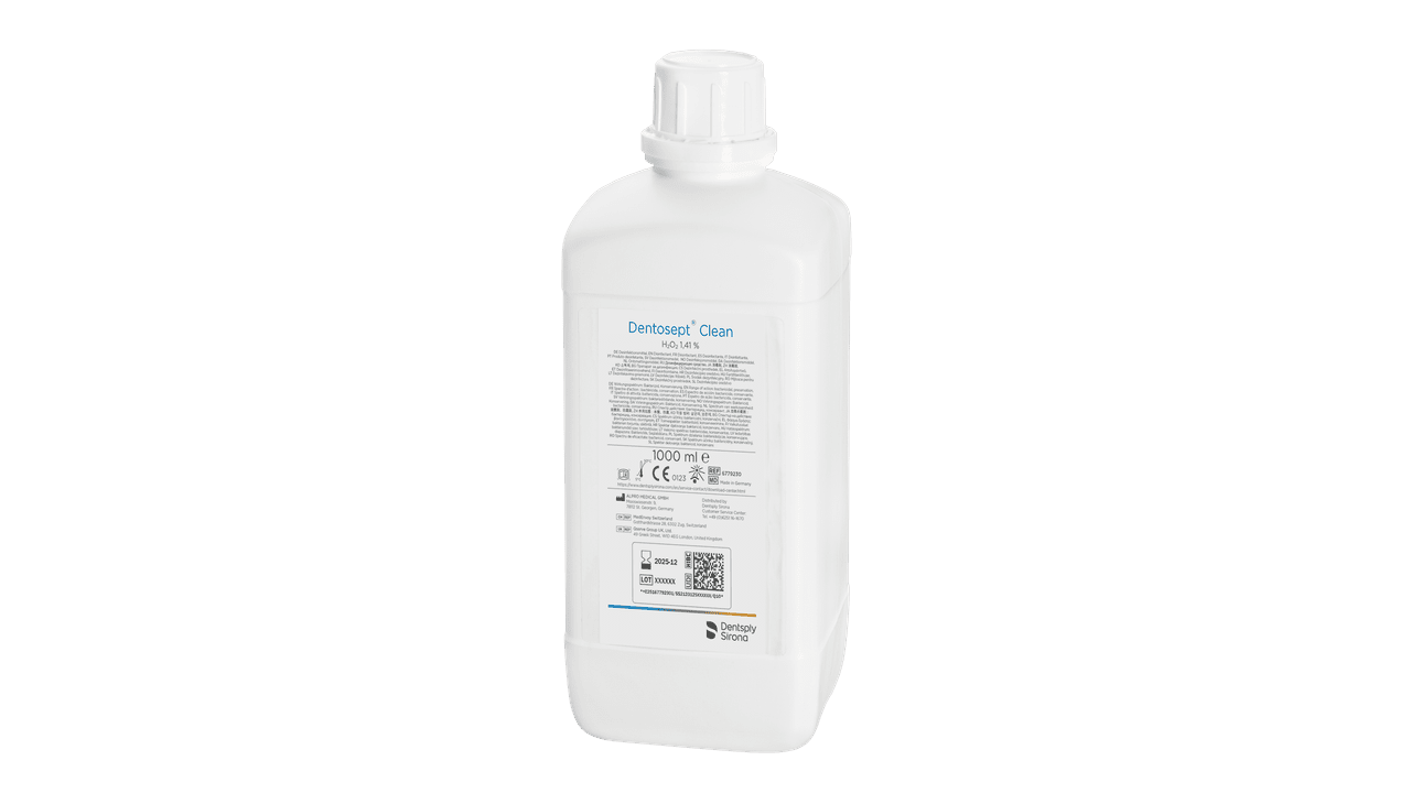 Dentsply Sirona Dentosept Clean, desinfectante de conductos de agua, botella de 1 litro